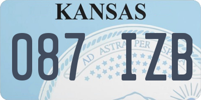 KS license plate 087IZB