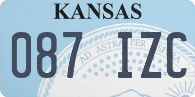 KS license plate 087IZC