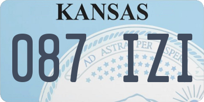 KS license plate 087IZI