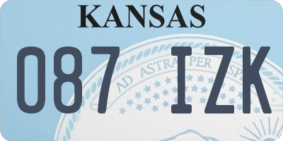 KS license plate 087IZK