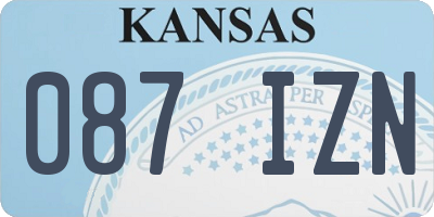 KS license plate 087IZN