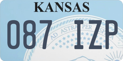 KS license plate 087IZP
