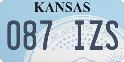 KS license plate 087IZS