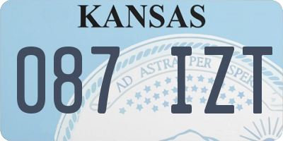 KS license plate 087IZT