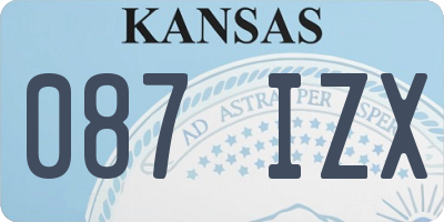 KS license plate 087IZX