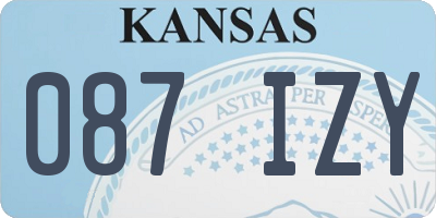 KS license plate 087IZY