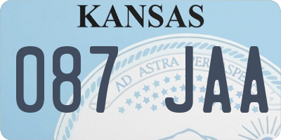 KS license plate 087JAA