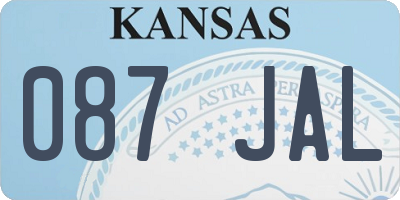 KS license plate 087JAL