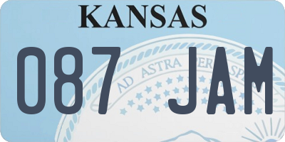 KS license plate 087JAM