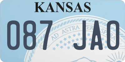 KS license plate 087JAO