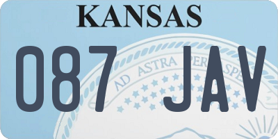 KS license plate 087JAV
