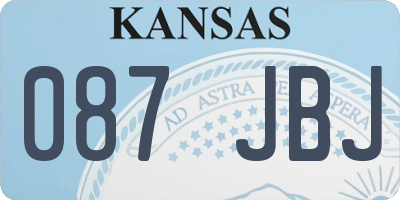 KS license plate 087JBJ