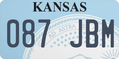 KS license plate 087JBM