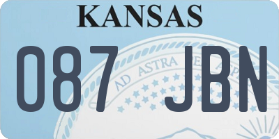 KS license plate 087JBN