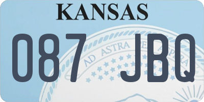 KS license plate 087JBQ