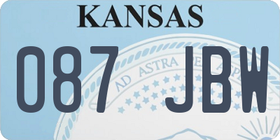 KS license plate 087JBW