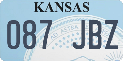 KS license plate 087JBZ