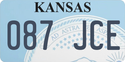 KS license plate 087JCE