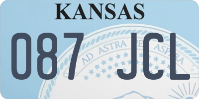 KS license plate 087JCL