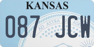 KS license plate 087JCW