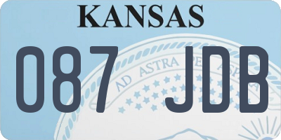 KS license plate 087JDB