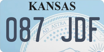 KS license plate 087JDF