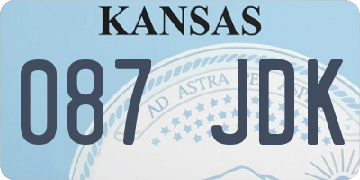KS license plate 087JDK