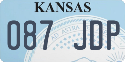 KS license plate 087JDP