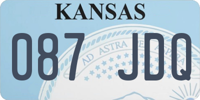 KS license plate 087JDQ