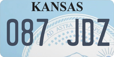 KS license plate 087JDZ