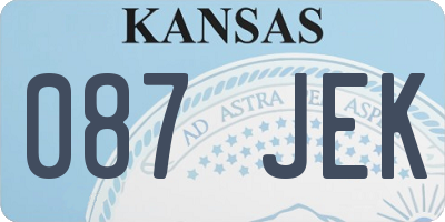 KS license plate 087JEK