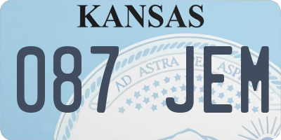 KS license plate 087JEM