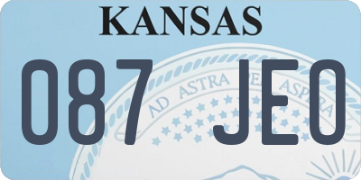 KS license plate 087JEO