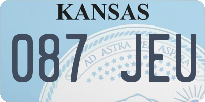 KS license plate 087JEU