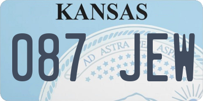 KS license plate 087JEW