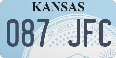 KS license plate 087JFC