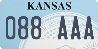 KS license plate 088AAA