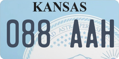 KS license plate 088AAH