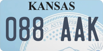 KS license plate 088AAK