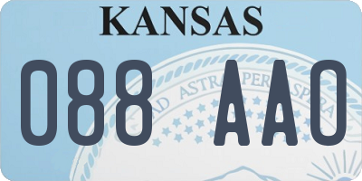 KS license plate 088AAO