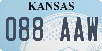 KS license plate 088AAW