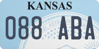 KS license plate 088ABA