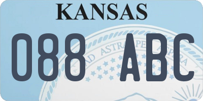 KS license plate 088ABC