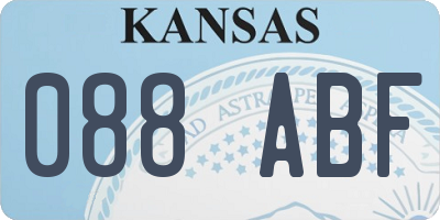 KS license plate 088ABF