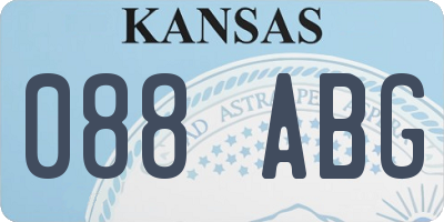 KS license plate 088ABG