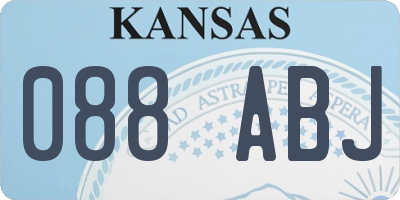 KS license plate 088ABJ