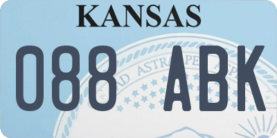 KS license plate 088ABK