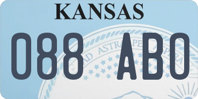 KS license plate 088ABO