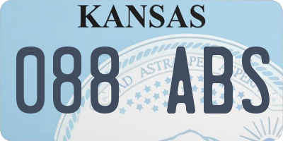 KS license plate 088ABS
