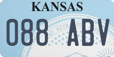 KS license plate 088ABV